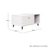 Hexa Engineered Wood Center Table With Storage And Open Rack In Frosty White
