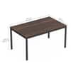 Holven 6 Seater Rectangular Dining Table Set with Chair Brown Maple & Black