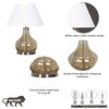 INGRAM Smoke Glass and Metal Table Lamp With White Cotton Shade