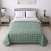 Sofia White & Green Floral Cotton Dohar Double Bed Reversible 350 Tc Size 240 X 220 Cms
