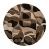 Handmade Round Wool Rug Modern Abstract Brown Beige 8 Feet Carpet