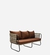 Seville 3+1+1 Seater Rope Sofa Set in Cream Beige and Brown Finish