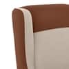 Aile Lounge chair In Dual Tone Classic Beige and Russet Brown Leatherette