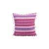 Acrylic Striped Cushion Cover with Lace Set of 2 (16 X 16 Inches)