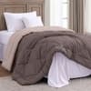 Mocha Brown Solid Comfoter Reversible Cotton Feel 350 Gsm Single Bed 240 X 160 Cms