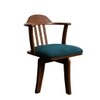 Vanilla Revolving Teak Wood Chair in Teal Blue Colour