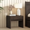 Basal Solid Wood Bedside Table In Dark Chestnut Finish