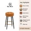 Doe Buck Tufted Counter Height Bar Stool in Brown Colour with Gold Footrest