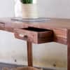 Aldrich Sheeham Wood Console Table in Provincial Teak Finish With 2 Drawer