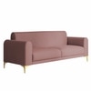 Veniza Velvet 3 Seater Sofa In Peech Colour