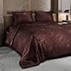 Stoa Paris Satin Comforter King Size with 2 Pillow Covers, 300TC Comforter Set Noir Chocolat