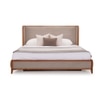 Kingsley Fabric King  Size Bed With Hydraulic Storage (Textured Beige Colour)