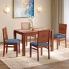 Atlas Crest Storage Solid Wood 4 Seater Dining Table With Atlas Dining Chairs Set