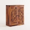 Calipo Sheesham Wood Bar Cabinet in Honey Oak Finish