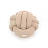 Knotty Combed Cotton Knitted Decorative French Beige Knot Pillow 7 x 7 Inches