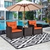 Carry Bird Wicker Patio Furniture Outdoor Balcony Chairs In Orange Colour