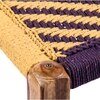 Riaza Solid Wood Maachi Stool in Purple & Yellow Canning