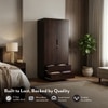 Zephyr Solid Wood 2 Door Wardrobe in Mahogany Finish