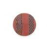 Louisville Acacia Wood Parisian Round Set of 2 Pouf Stools in Red Jacquard