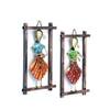 Desert Art Metal Handpainted Lady Musician Doll Wall Hanging Set of 2