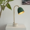 Wren Green Table Lamp With Gold Metal Base