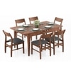 Ramanda 4 To 6 Extendable  Dining Table With 6 Augusta Dining Chairs (Finish : Dark Walnut, Chair Colour : Grey)