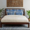 Sierra Solid Wood Non Storage Queen Bed in Provincial Teak Finish