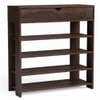 Meridian Solid Wood Shoe Rack in Walnut Finish