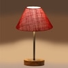 Devansh Pink Jute Table Lamp With  Natural  Wood Base  & Steel Pipe (10X16.25 Inches)-35