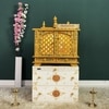 D'Dass Multi Color Mdf and Sheesham Wooden Temple With Cabinet For Pooja