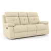 Raphael Leatherette Three Seater Manual Recliner in Off White Colour