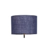 Stacey Blue Natural Fiber Floor Lamp with Black Iron Base