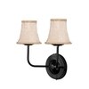Devansh Dual Black Wallmounted Lamp With Beige Jute  Shade