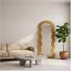 The Artment Mustard Ripple Edge Unbreakable Floor Mirror For Home (170 X 70 CM)