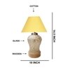 Devansh Conical Yellow Cotton Shade Lamp With Wood & Mosaic Glass Base For Decoration /Office/Home/Gifting/Study For Decoration /Office/Home/Gifting/Study -(10X10X14.5) Inches -