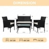 Carry Bird Wicker Patio Furniture Accessorie 4 Seater Sets In Black And Beige Colour