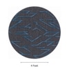 Modern Geometric Round Wool Silk Rug Charcoal Blue 4 Feet Handmade Carpet