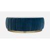 Brit Round Upholstered Coffee Table With Ms Base In Gold Colour & White Stone Top