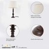 Lorette hand crafted Solid wood walnut finish table lamp With White Cotton Shade