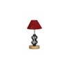 Madilyn Maroon Jute Table lamp with Wood & Iron Base
