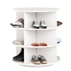 360° Rotating Shoe Rack 3-Tier in White – Space-Saving Revolving Shoe Organizer