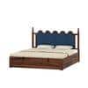 Tavora Sheesham Wood Queen Size Bed With Hydraulic Storage In Provincial Teak Finish