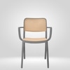 Kepler Brooks Zen Cafeteria Dining Chair With Arms in Grey Colour