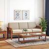 Raynor 3 Seater Wooden Sofa (Macadamia Brown)