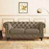 Winchester 2 Seater Half Leather Sofa In Dark Truffle Italian Leather