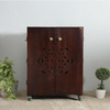 D'Dass Big Dark Mdf and Sheesham Wooden Pooja Cabinet With Door
