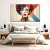 The Castle Decor Women Abstract Wall Painting Wooden Framed Digital Painting 27x48 Inch (Style 11)