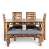 Oakmont Sheesham Wood Accent 6 Seater Dining Table Set