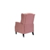 Louis Solid Wood One Seater Manual Recliner in Pink Colour
