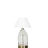 ELVORA Diamond Cut Clear Glass Table Lamp with Brass Base